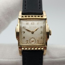 Gruen Veri-Thin Men's Vintage Art-Deco 10K Gold Filled Bezel Mechanical Watch