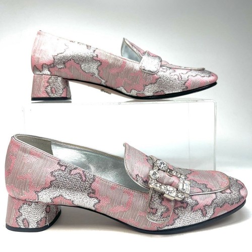 Women 6.0US Prada Loafers Pumps Bijou Silver Pink 36 Women - Picture 4 of 8
