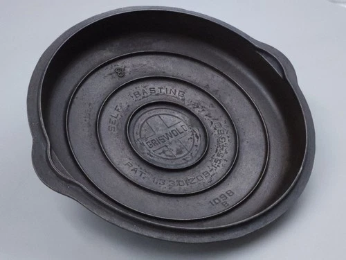 Vintage Griswold Small Logo Cast Iron #8 Self Basting Skillet Lid Cover #1098 B