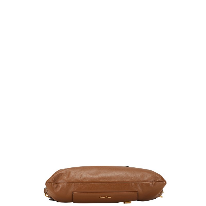 miu miu miu Shoulder Bag Brown Leather Women's miu | eBay