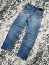 Vintage Yves Saint Laurent Denim Jeans 90s YSL Metal Logo Men Size 34 Blue