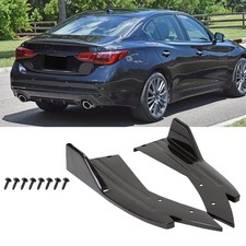 For Infiniti Q50 Q60 Glossy Black Rear Diffuser Bumper Splitter Spoiler Lip Kit