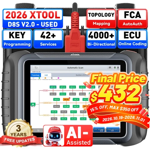 2026 XTOOL USED D8S V2.0 Car Full System Diagnositc Scan Tool 42+ Reset Topo Map - product listing photo
