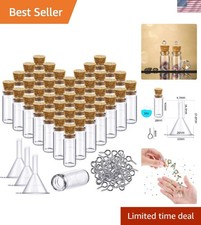 50 Mini Glass Bottles with Cork Stoppers - Perfect for DIY Crafts Party Favors