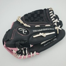 Rawlings WFP115 Fast Pitch Softball Glove 11.5" Black, Pink w/White Laces RHT