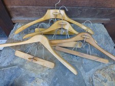 4 Vintage Wooden Suit Hangers Lot   Setwell