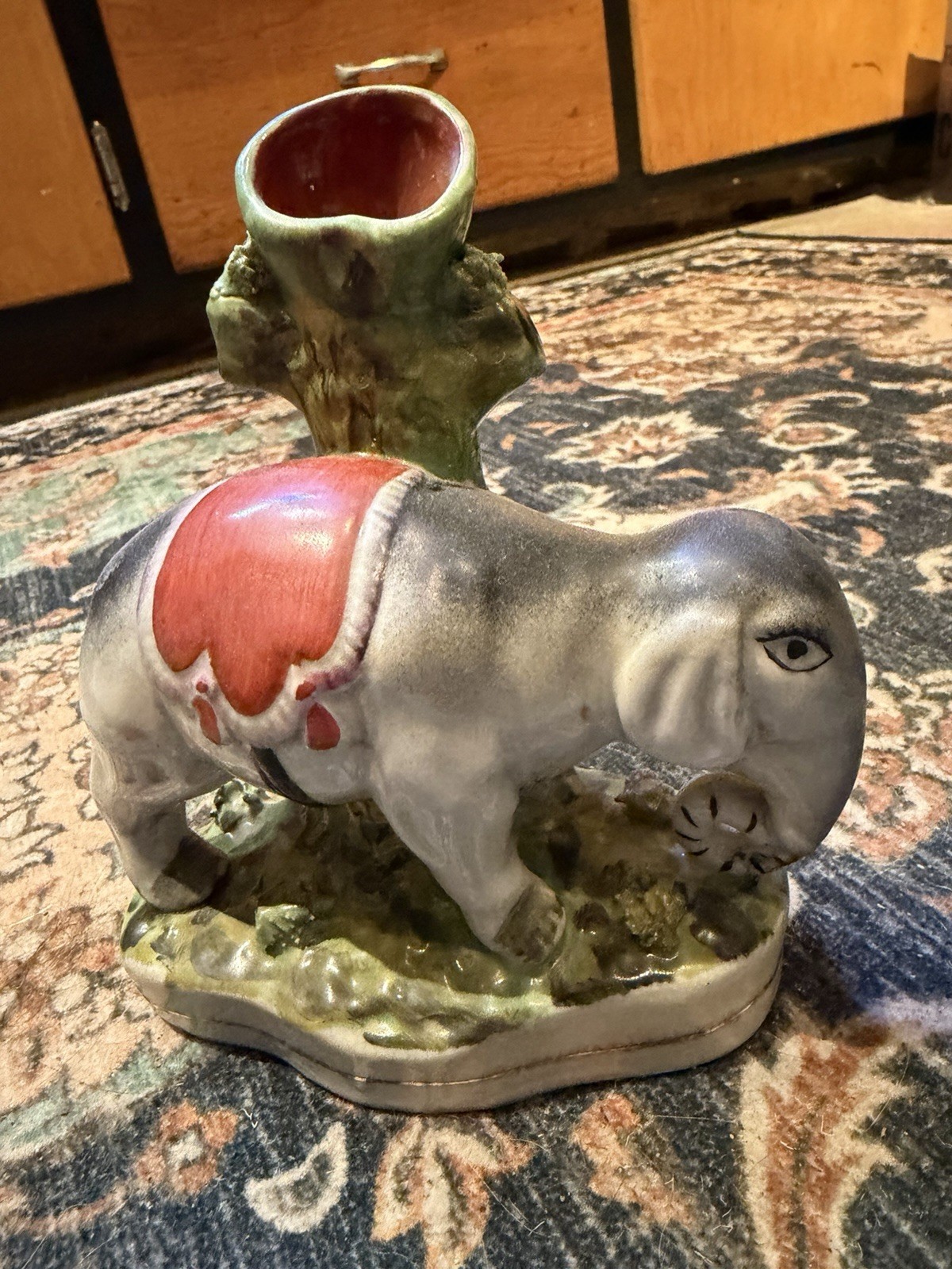 Staffordshire Spill Vase Elephants