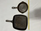 1 Griswold Vtg Cast Iron Frying Pan and 1 Wagner Ware  Vtg Skillet Cast Iron