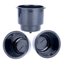 3 PCS Amarine Made Black Recessed Plastic Cup Drink Holder Drain Boat Car RV