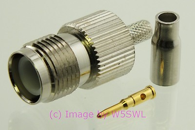 TNC Reverse Polarity Female Coax Connector Crimp RG-174 LMR-100 2-Pack by W5SWL