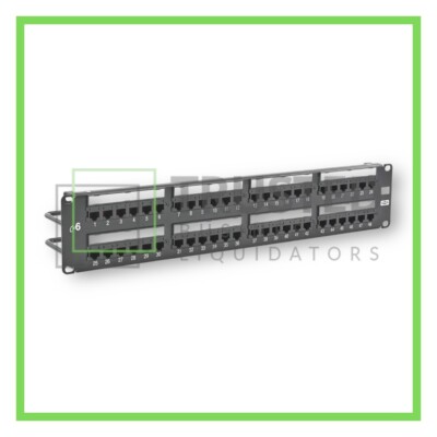 Hubbell HP648 Cat6 48-Port Universal Wiring Network Patch Panel   New