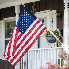 American Flag Pole Sleeve Banner Style 3X5 Ft USA US Flag Embroidered Stars Sewn