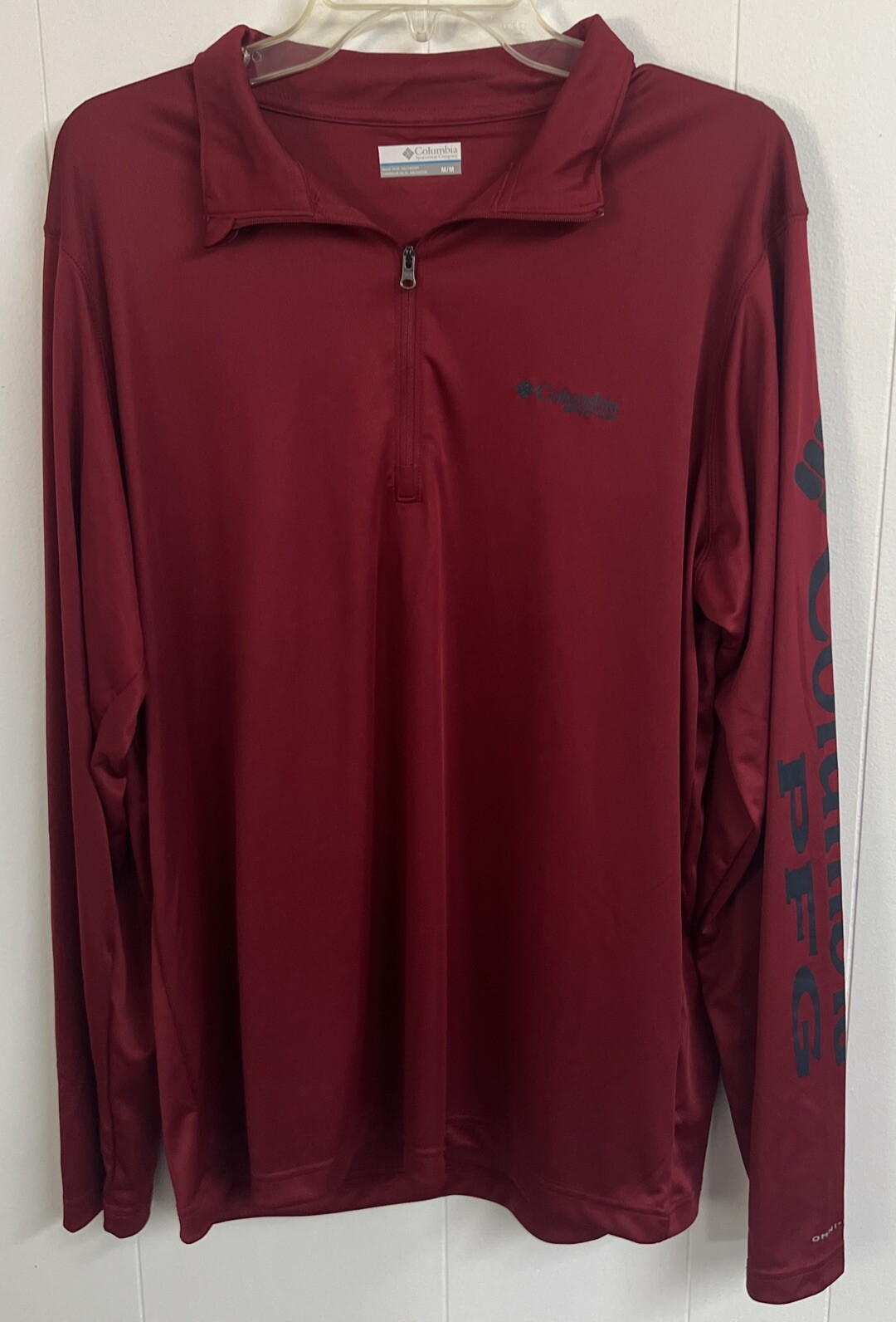 Columbia PFG Shirt Omni Shade 1/4 Zip Pullover Mens Size Medium Long Sleeve