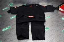 Racequip 110 Series Pyrovatex SFI-1 Auto Racing Single Layer Suit Black XL