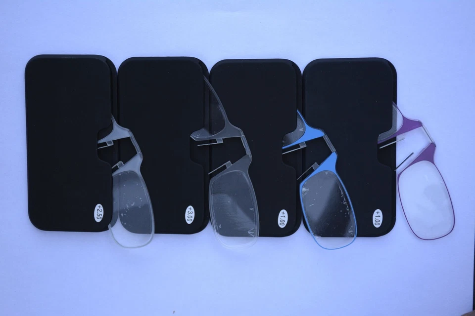 Gafas de lectura ultrafinas, óptica con clip para nariz, bolsillo, teléfono celular de +1,0 a +3,0 Foto 4 de 4