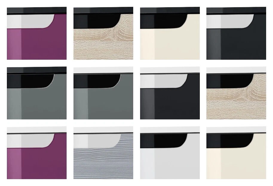 Sideboard Kommode Anrichte Schrank Sylt V1 in Weiß - Hochglanz und Naturtöne - Bild 4 von 4