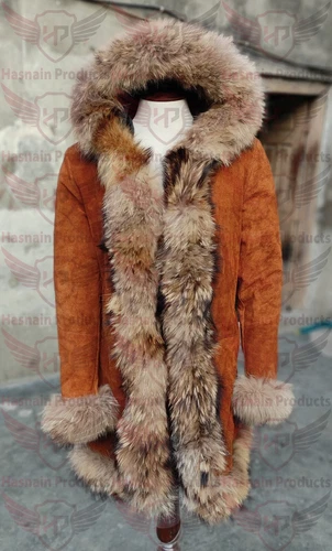 Genuine leather Suede penny lane long coat for women Fur outerwear gift for wife video thumbnail