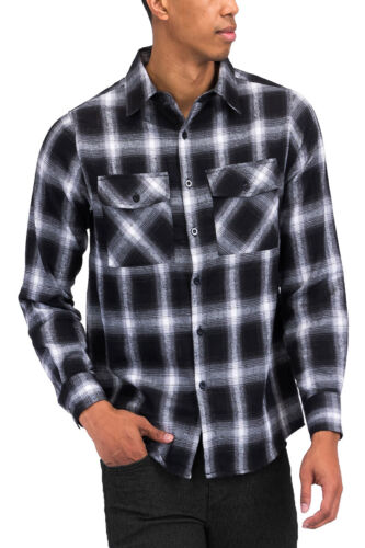 Camisa informal de manga larga con botones de franela talla EE. UU. - Imagen 29 de 110