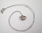 Kay's 10K White & Rose Gold 26 Diamond Double Heart Pendant Necklace 18" Box — photo 3