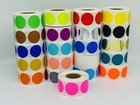 1" Color Coded Inventory Dots Adhesive Labels 5 Rls 1000 Ea (Pk, Rd, Gr, Yl, Tl)