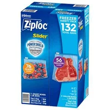 Ziploc Slider Freezer Bags, Variety Pack, 132 ct.