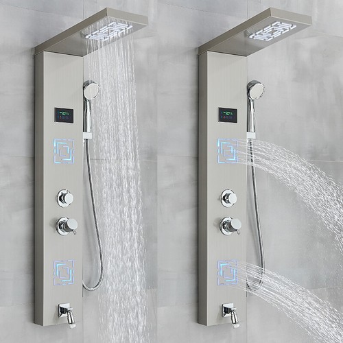 Edelstahl Duschpaneel Duschset Regendusche Massage Duscharmatur Kopf Duschsäule - Bild 69 von 213