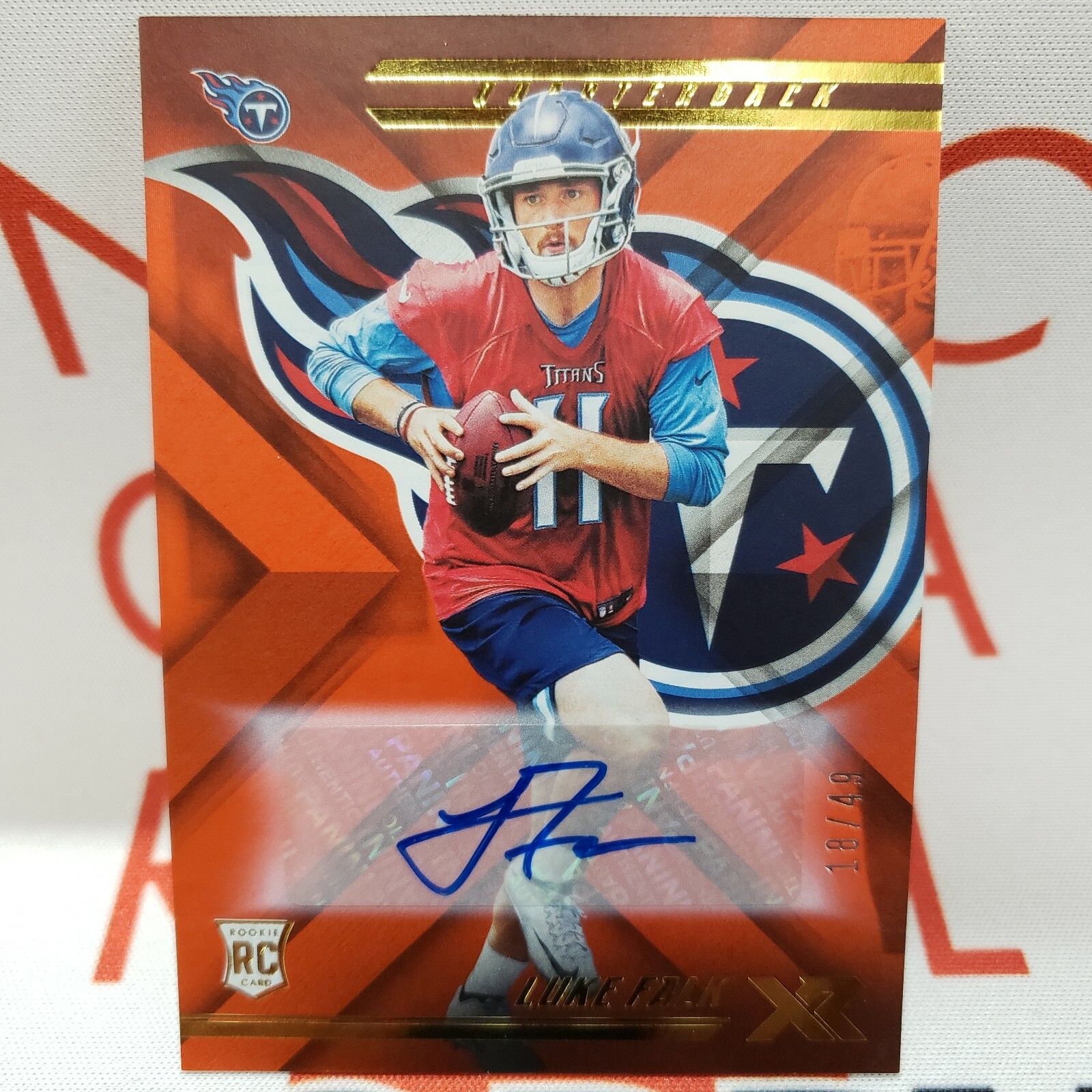 Luke Falk Panini XR #107 Autograph-Orange