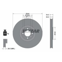 Textar 2X Bremsscheibe Vorne Ø340 Mm InnenbelüFtet FüR CitroëN DS5 DS4 DS