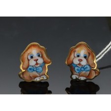 ORECCHINI CAGNOLINI DI  GABRIELLA RIVALTA IN ORO 750/1000,18KT