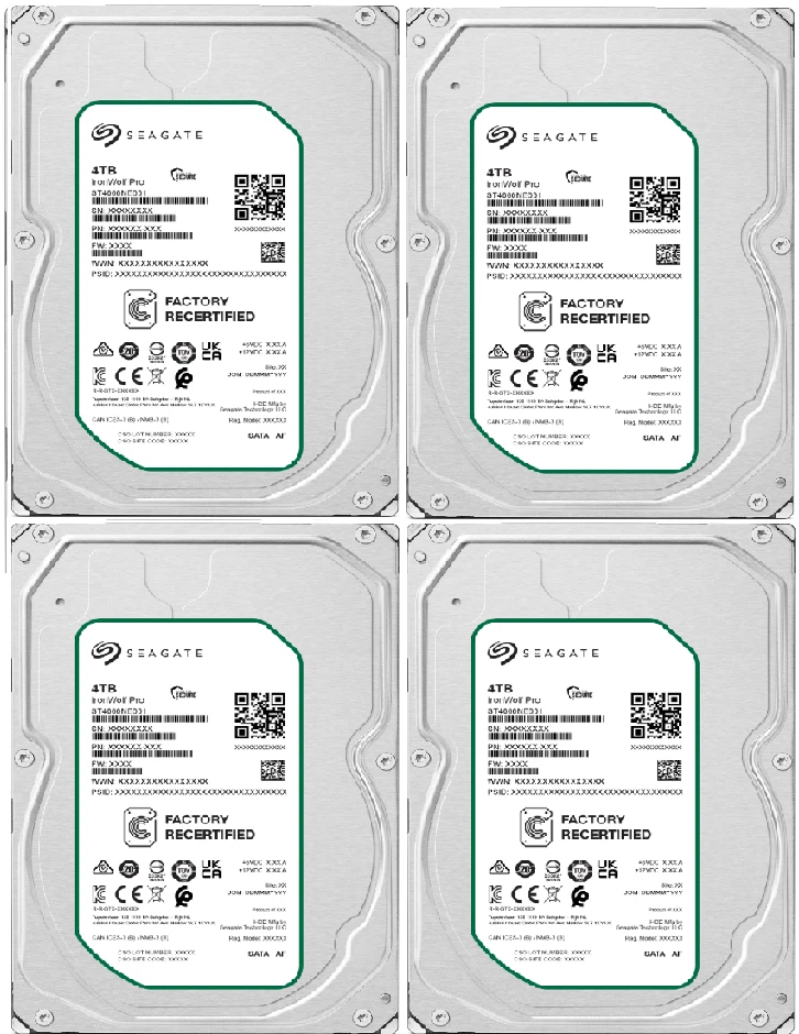 16TB 4x Seagate IronWolf Pro 4TB NAS Festplatte intern HDD 3,5 Zoll 24/7 7200rp