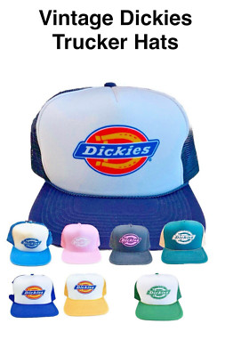 VINTAGE Y2K DICKIES FLAT BILL MESH SNAPBACK CAP TRUCKER HAT MANY COLORS NEW NEW