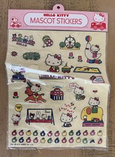 Vintage Hello Kitty Mascot Stickers Sanrio Japan 1976 FOLDED CREASED
