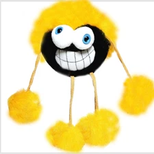 Dan Brechner Fuzzy Monster Plush Sitter Googly Eyed Hanger 1980s Yellow RARE!