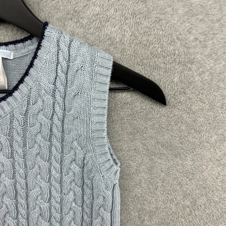 Janie & Jack Sweater Vest Boys Size 5 Blue Cable Knit Sleeveless V Neck - Image 3 of 4