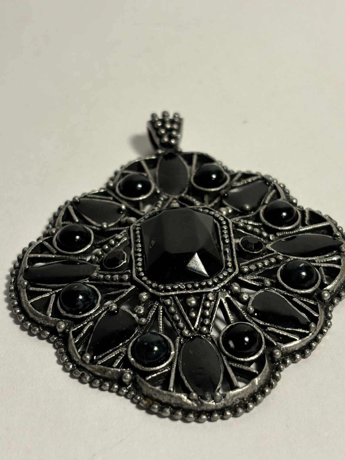 large gothic style statement black rhinestone pen… - image 2