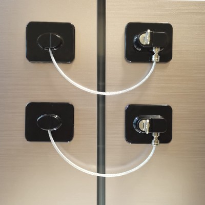 Fridge Lock, 2 Pack Refrigerator Lock for Kids with Keys, Child Locks for Cab...