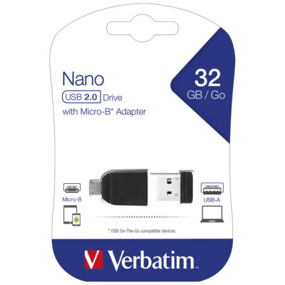 kQ Verbatim OTG USB micro USB Stick 32GB Nano Drive - Smartphone Tablet PC 32 GB