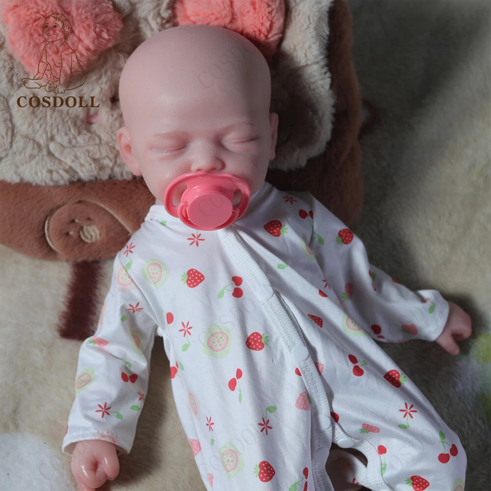 COSDOLL 18.5" Platino Silicona Completa Lifelike Soft Girl Baby Doll Reborn Baby - Immagine 3 di 4