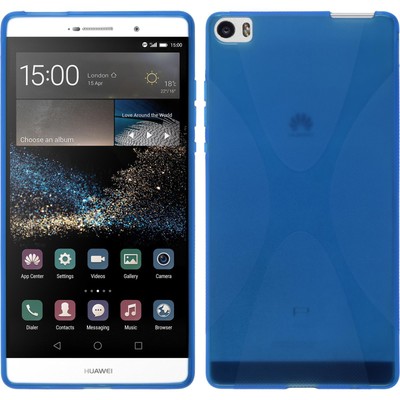 Silikon Case für Huawei P8max X-Style blau + Schutzfolien