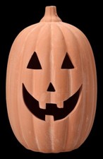 Deko Halloween Kürbis 23 cm - Terrakotta Karl - Party Teelicht Grusel Horror