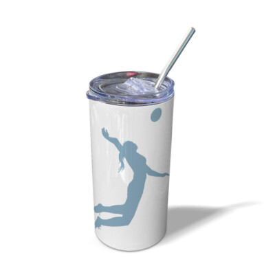 Travel Mug Tumbler 16 Ounces Volleyball Player Sport Olympics Thermal Coffee Cup