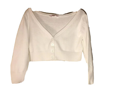 Evie Mädchen 100 % weiße Baumwolle 3/4 Ärmel Knopfleiste Sommer Strickjacke. 7-8 Jahre