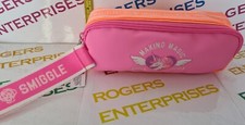 Smiggle Smiggler Oblong Pencil Case Pink/Peach w. Strap & Unicorn Design NEW