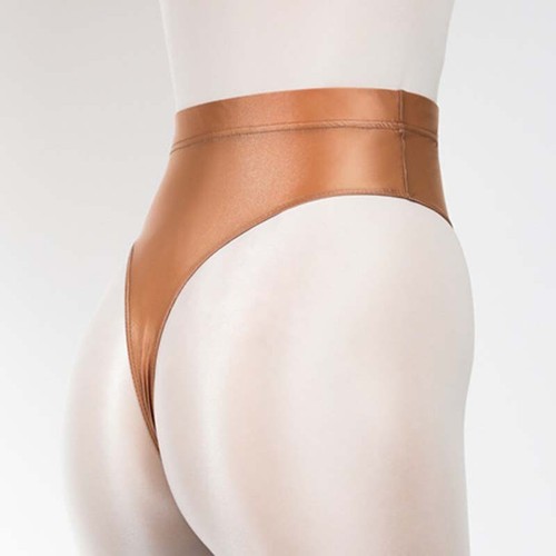 Womens Shiny Satin Wet Look Panties Thong G-string High Waist Underwear Knickers - Picture 13 of 24