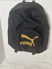 Puma Originals Urban Backpack Black/Gold Retro Y2K School Laptop Bag