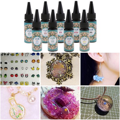 25g UV Harz - 9 Farben Ultraviolett Aushärtend Epoxidharz für handgefertigten Schmuck hart