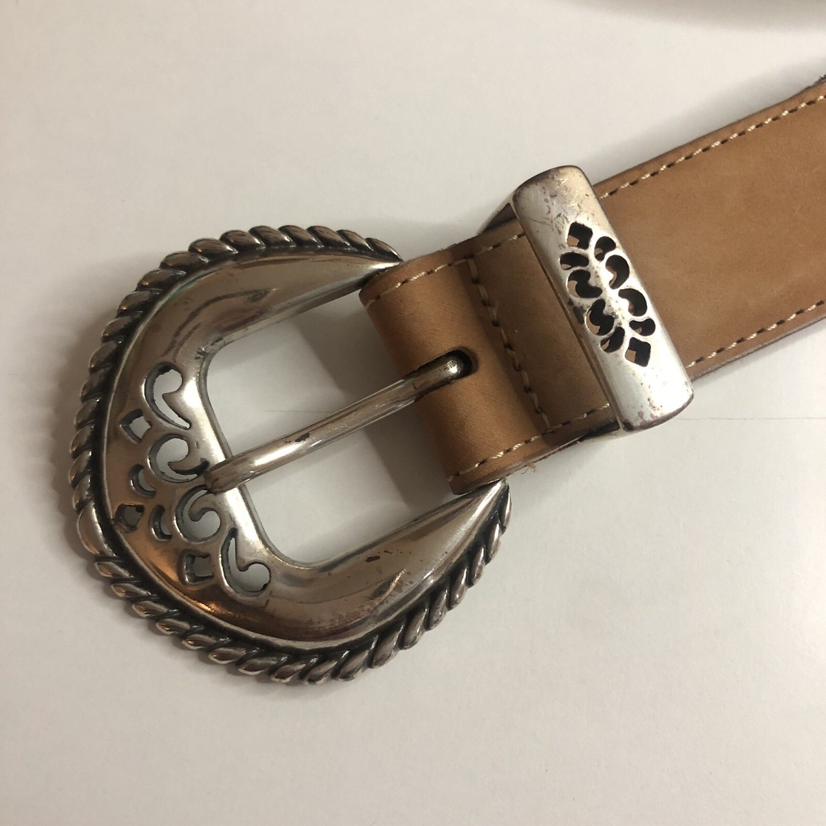 Vintage Brighton 1995 Leather Earth Tone Cut Out Large 70800 Silver Buckle Brighton 1995 - Etsy main image 4