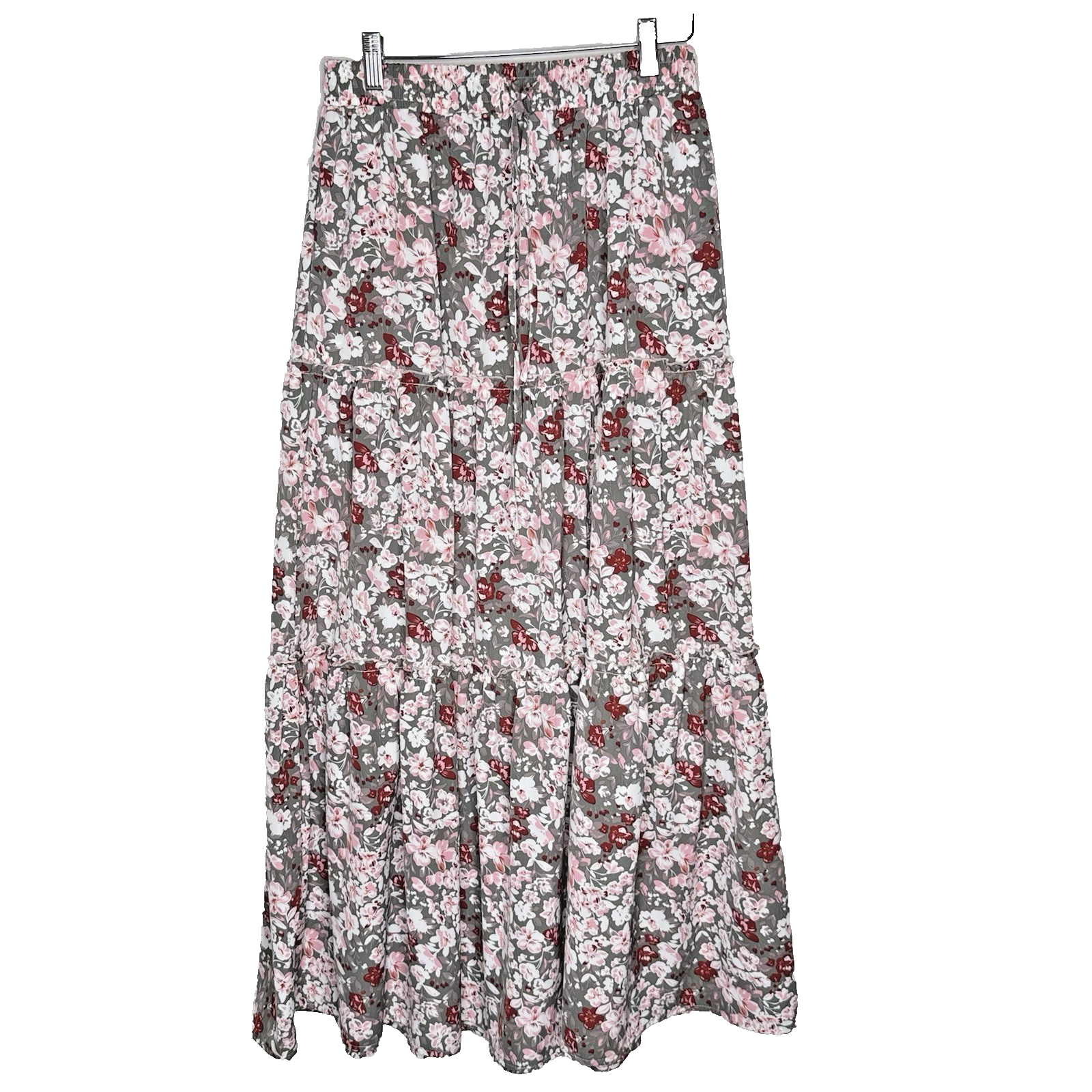 Long Maxi Skirt Floral Cottage Core Bohemian Hippy Retro Boho Gypsy Size Small-image