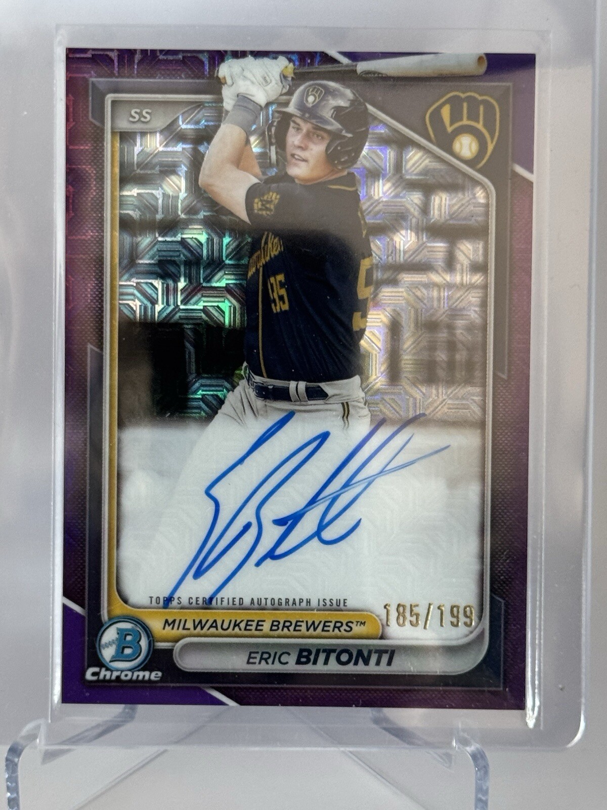 2024 Bowman Chrome Mega Box Auto Purple Refractor /199 #BMA-EBI Eric Bitonti