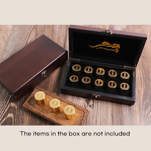 Tableta de píldora de medicina de nogal accesorio de joyería baratija caja de madera estuche contenedor Foto 2 de 4